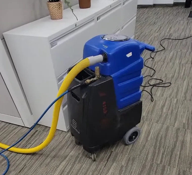 Commercial carpet extractor machine set up for Commercial Carpet Cleaning Services in Hamilton